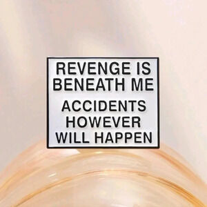 Revenge funny black white square pin jewelry women's bag accessories backpack wo